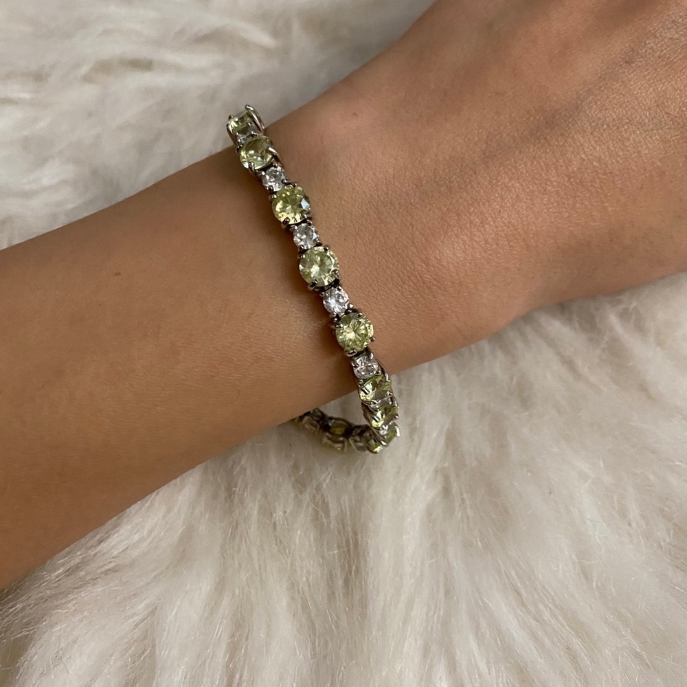 925 Sterling silver multi gemstone bracelet